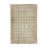 Hand-knotted vintage turkish beige carpet 200 cm x 291 cm - 36628