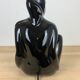 Black ceramic lamp and opal globe