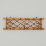 Vintage 1960s rattan coat rack