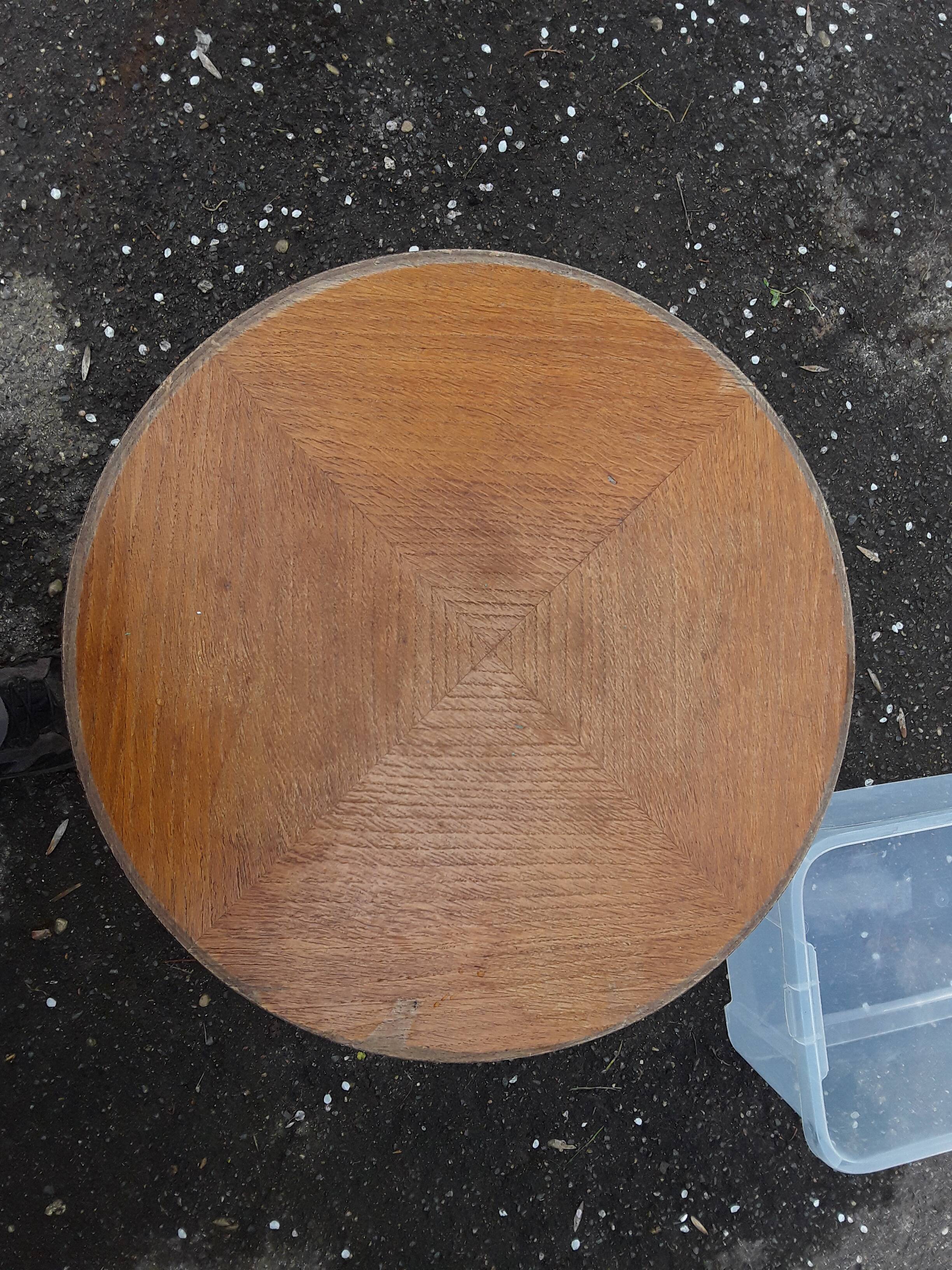 Gueridon vintage placage chêne