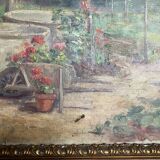 Oil on canvas signed old “Jardin”