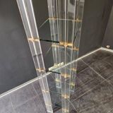 Designer shelf 70 in plexi glass and brass