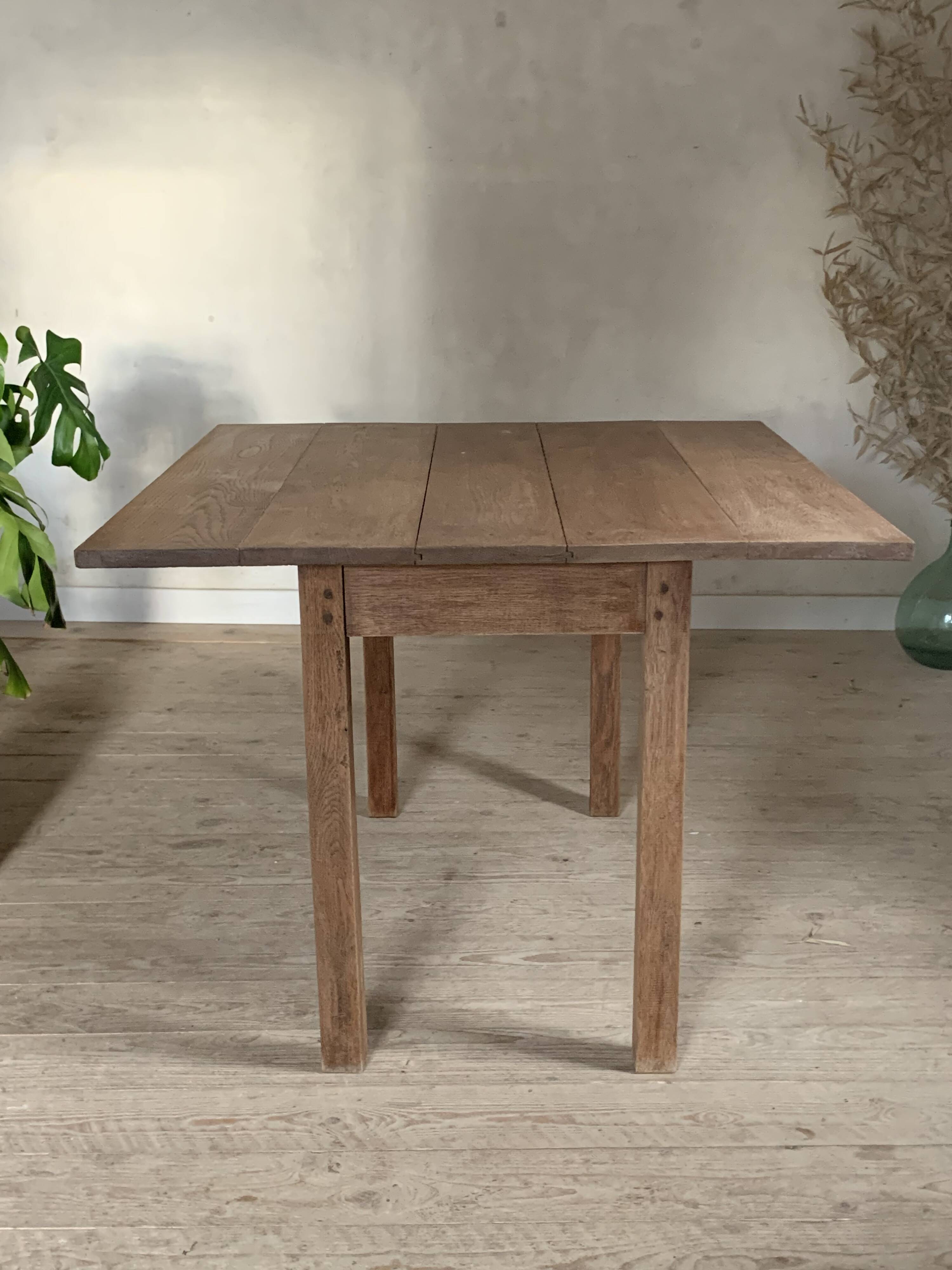 Vintage solid oak drop leaf farmhouse table