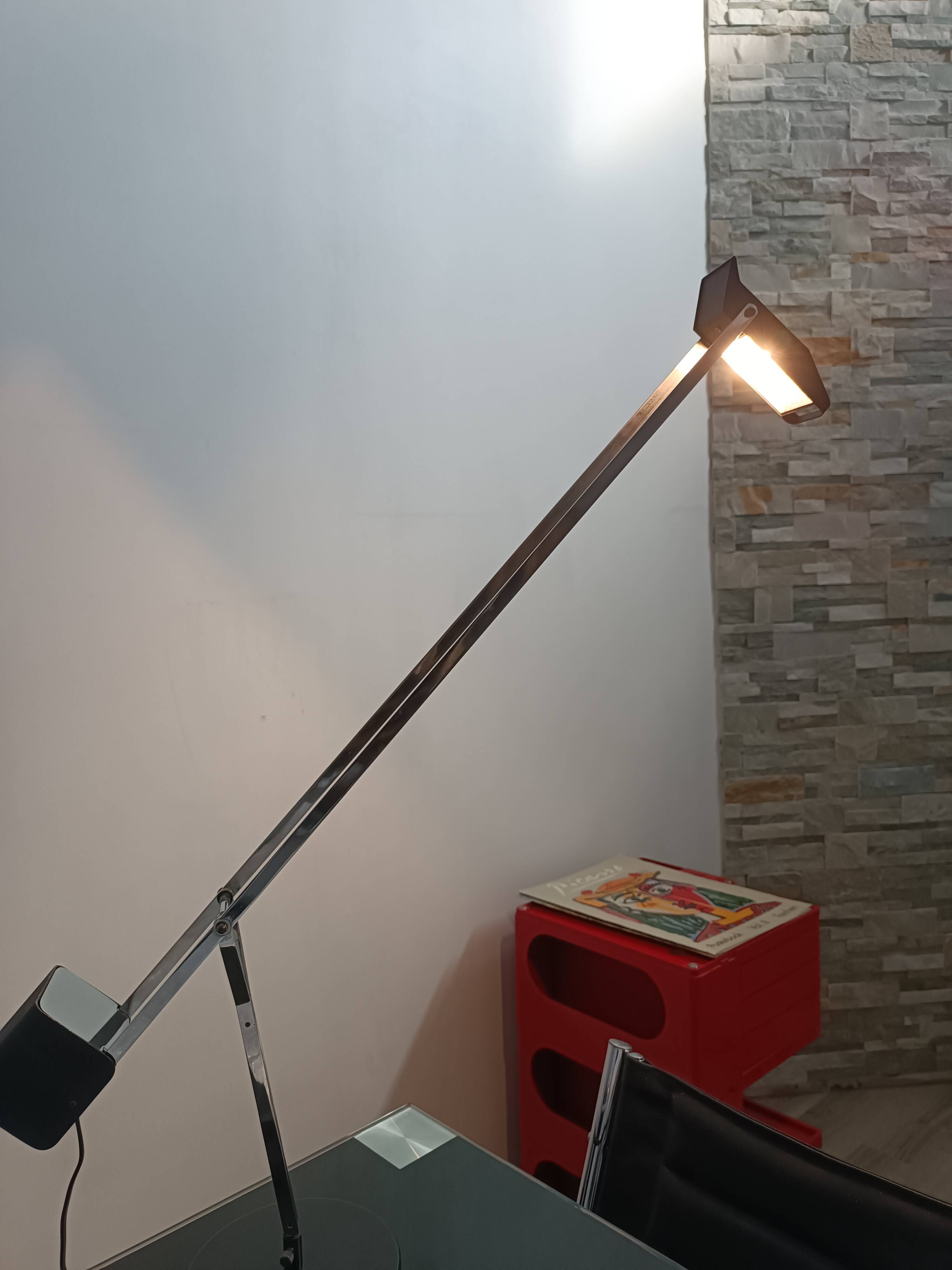 Large counterweight lamp Fase Swan Chrome Ed. 1980