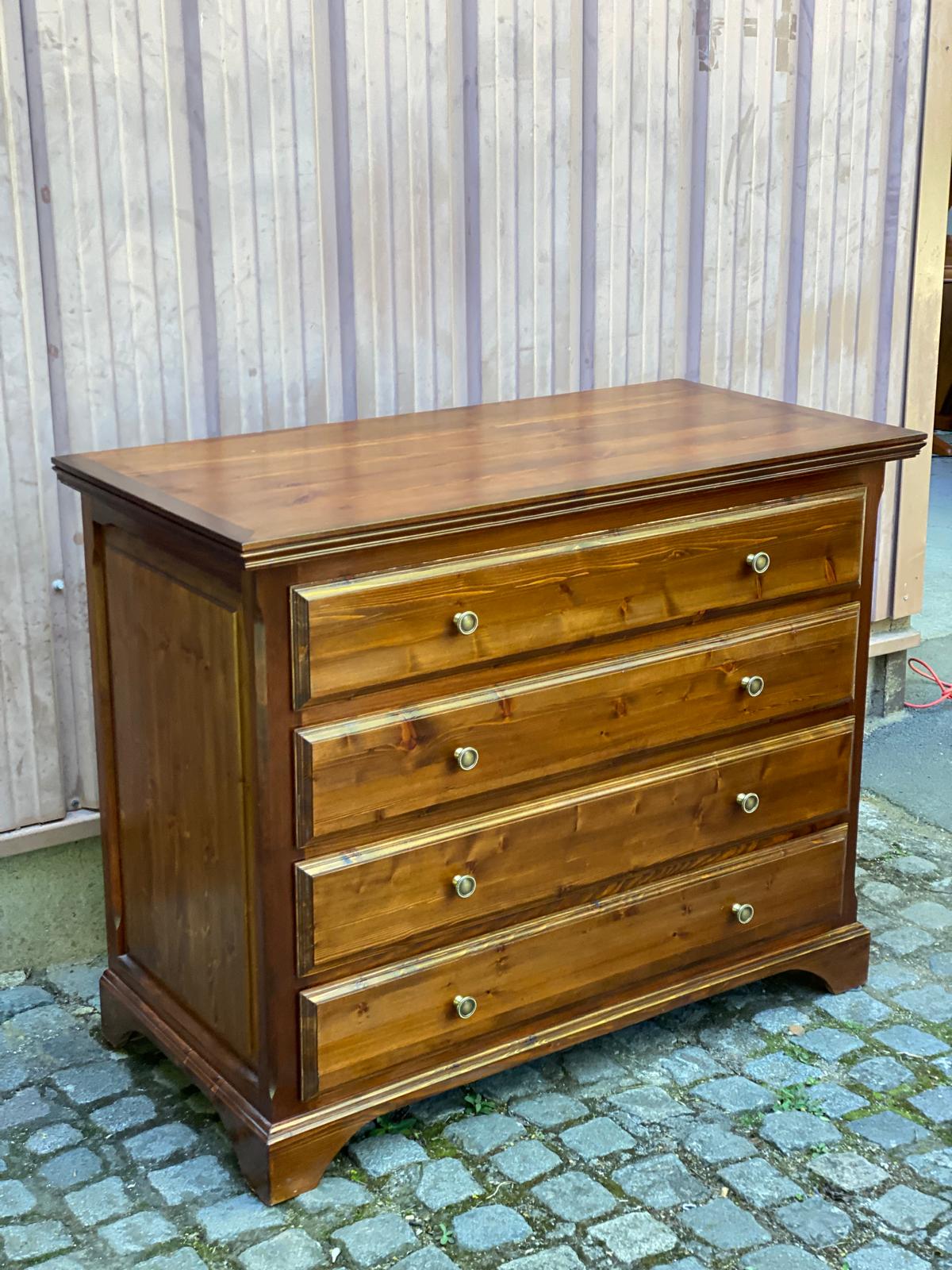 Louis Philippe vintage chest of drawers in solid wood from the 1950s.
