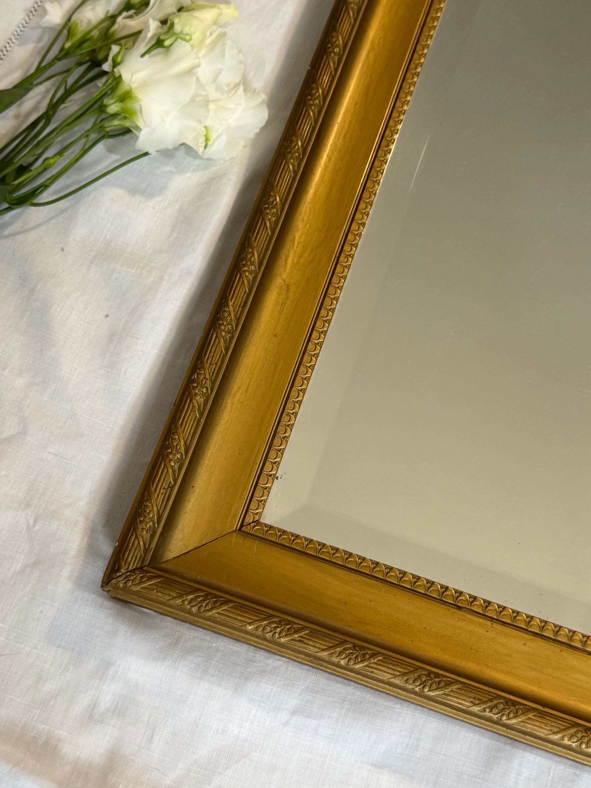 Large vintage gilded wooden mirror