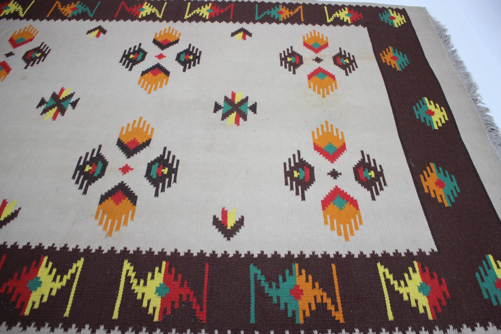 1960s Large Midcentury Wool Kilim Rug