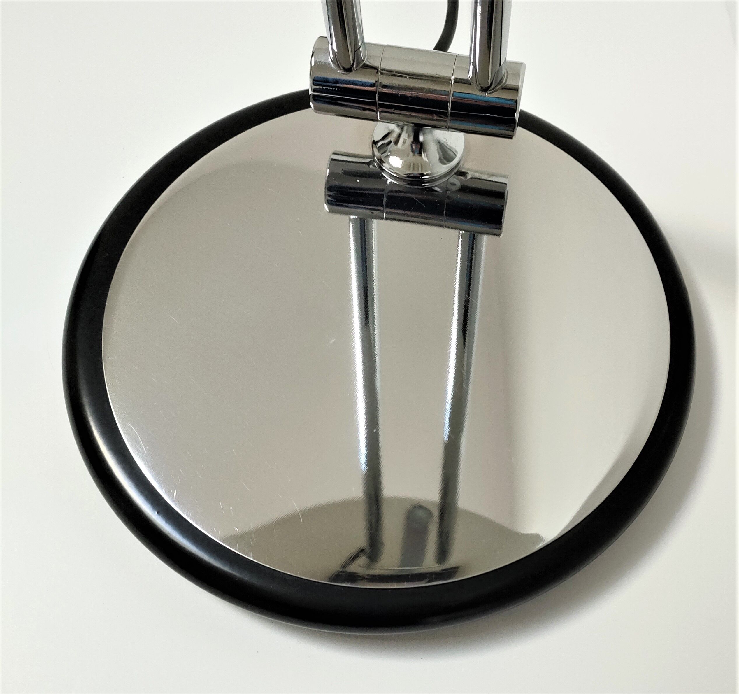 Aluminor lamp chrome metal and matt black design 80s