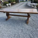 Solid oak monastery table, 243cm L