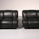 Mimo Padova black leather modular lounge chairs "Velasquez" - 1970
