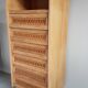 Wood and rattan restored chest of drawers