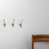 Set of 4 Adolf Loos brass art nouveau wall hooks, Vienna, Austria ca. 1910