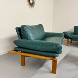 Salon complet canapé cuir teck design scandinave Komfort Danish