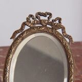 Table with frame in style gilt bronze Louis XVI 12x20cm mirror