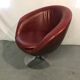 Red leather tulip foot chair