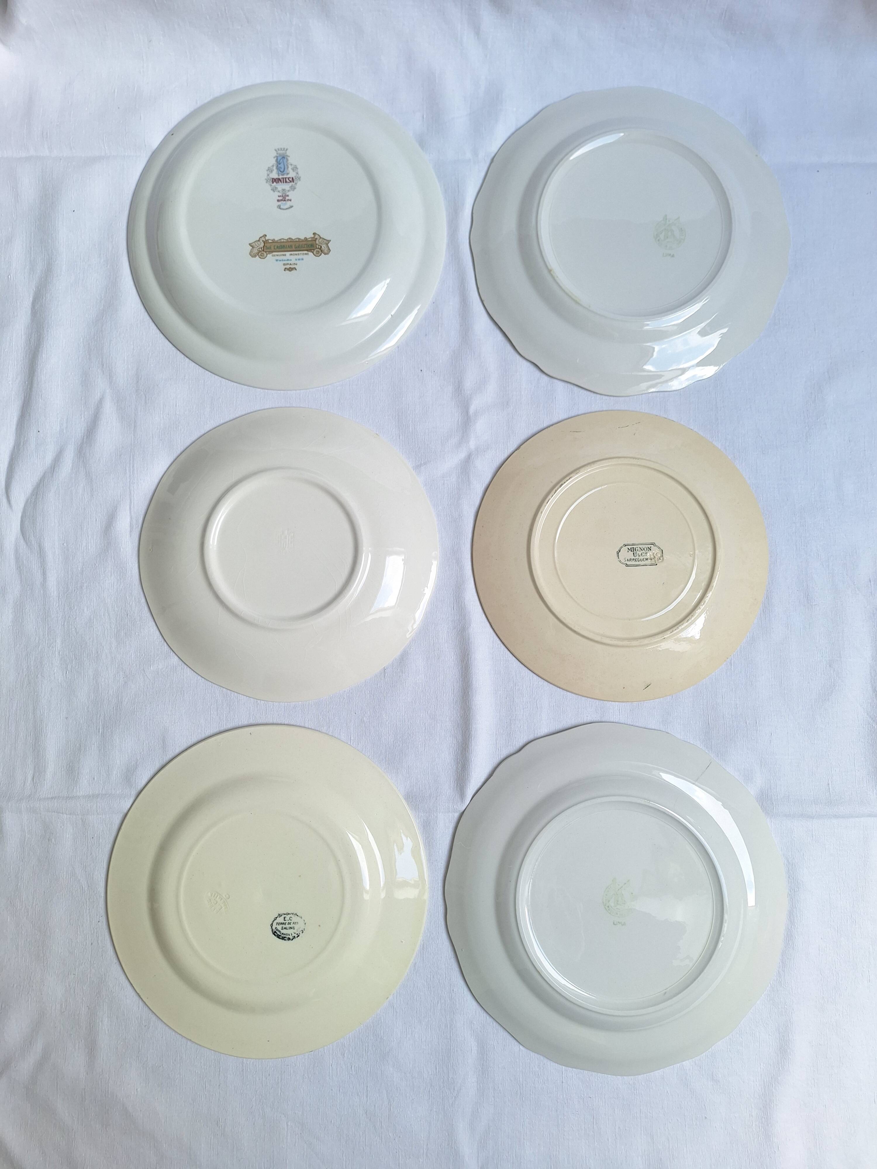 Vintage blue green dinner plates