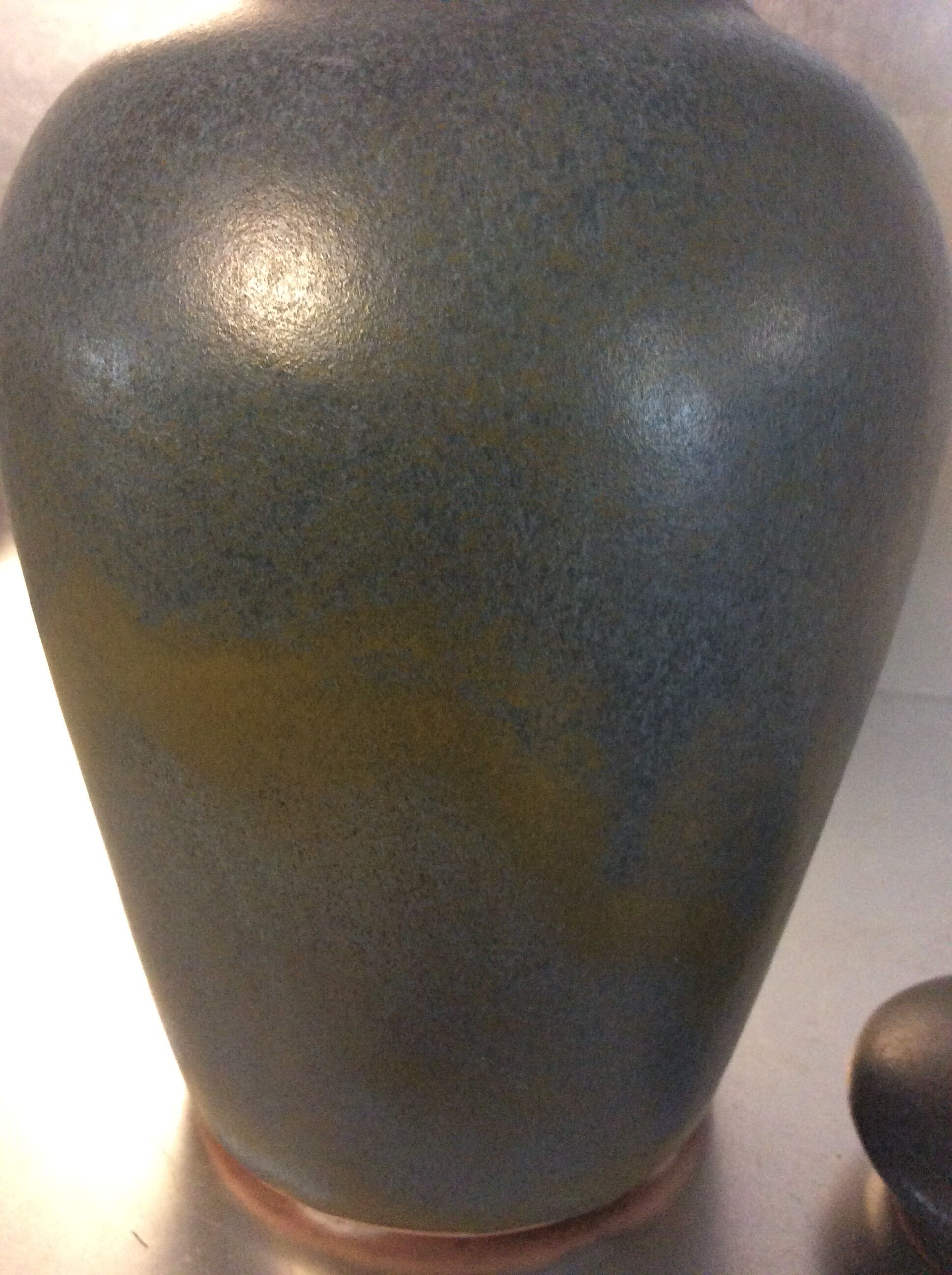 Vintage covered sandstone vase