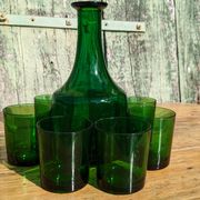 Vintage glass and carafe service