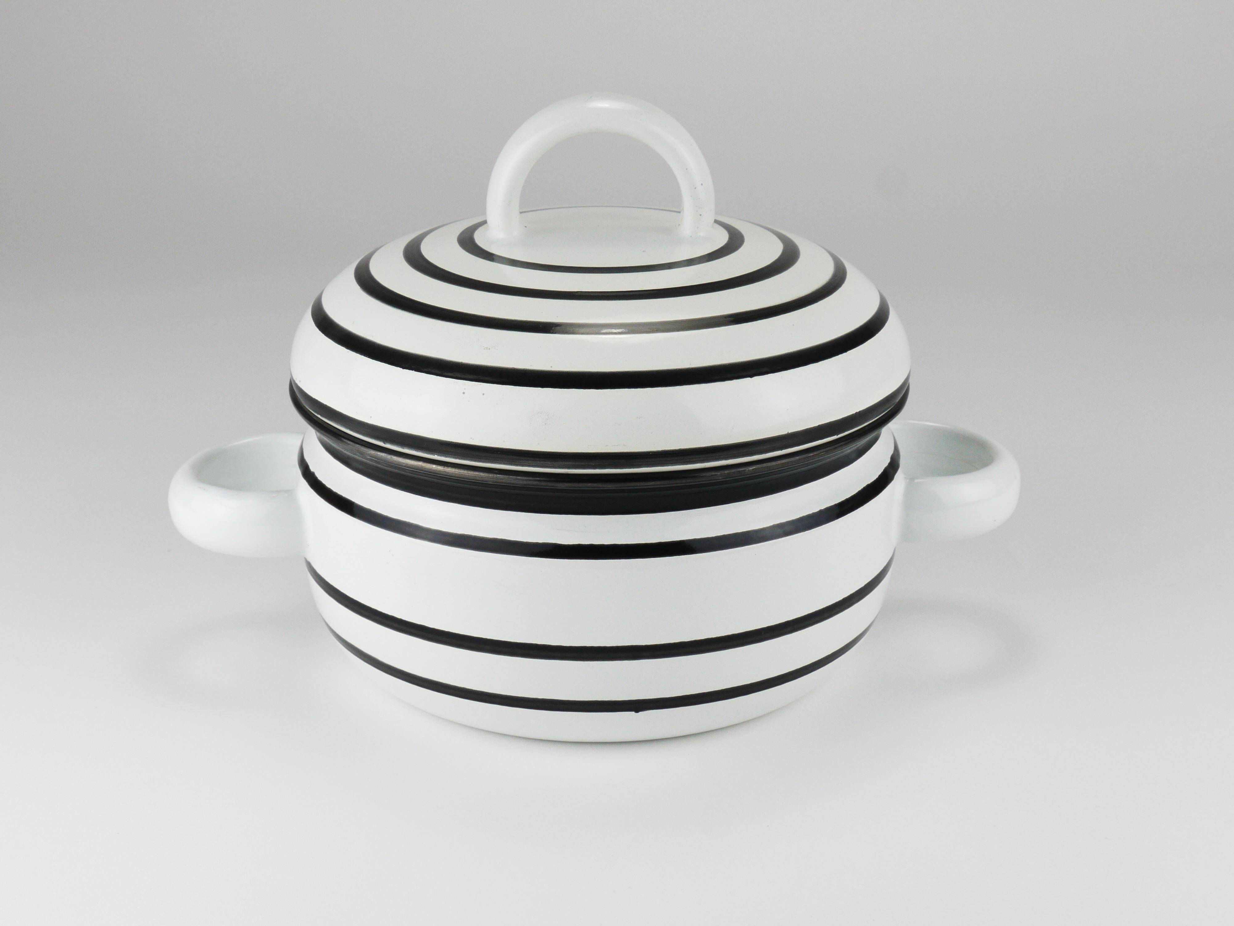 Enamelled pot carl aubock iii "culinar" with lid, ostovics vienna, austria, 1970s