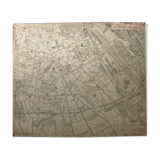Old cardboard map of Paris - 13th Arrondissement