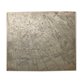 Old cardboard map of Paris - 13th Arrondissement