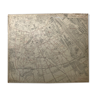 Carte ancienne cartonnée de Paris - 13ème Arrondissement