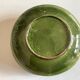 Set 5 plates flat caps dessert in green glazed earth 1960