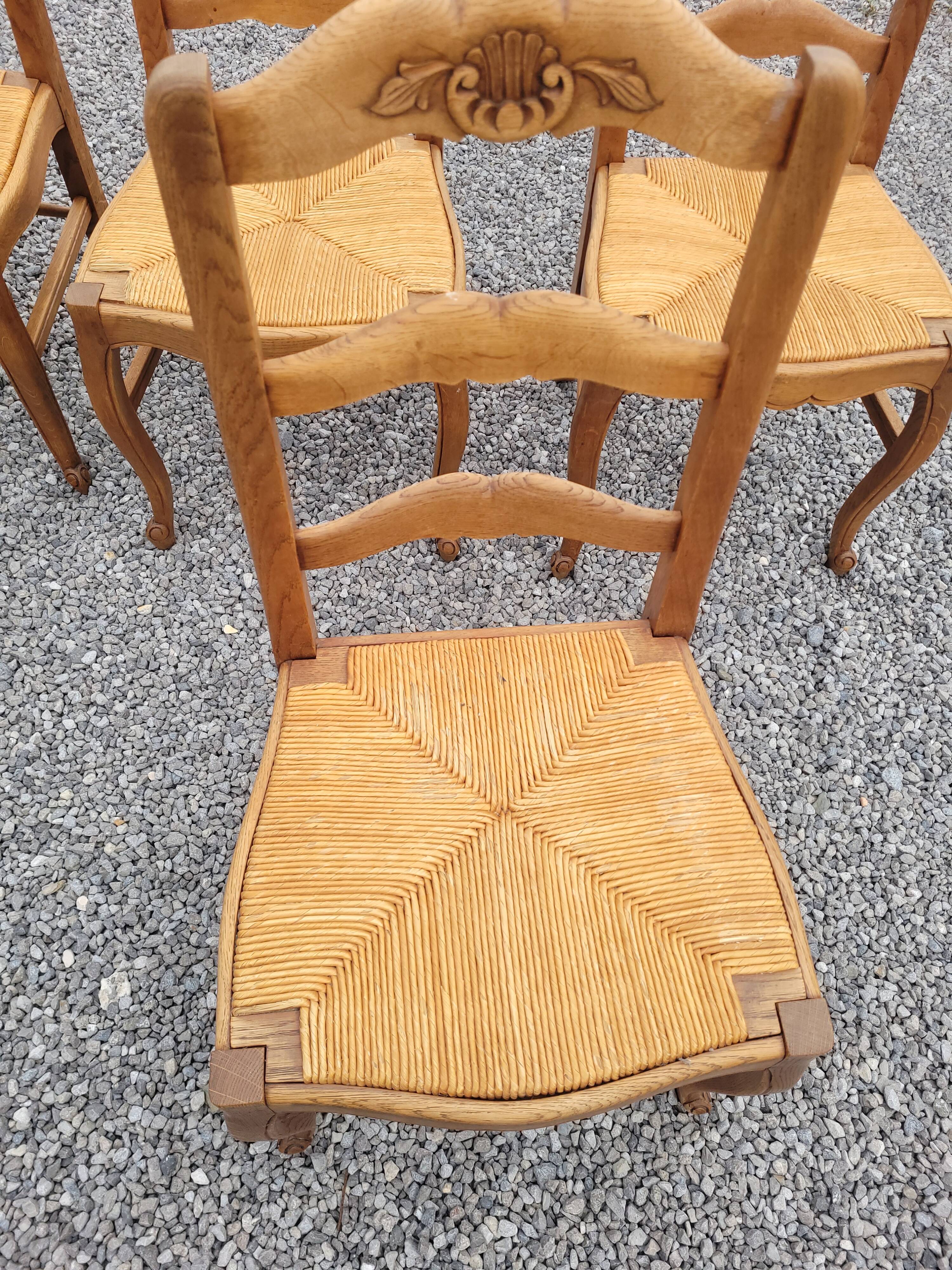 6 Louis XV style oak chairs