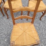6 Louis XV style oak chairs