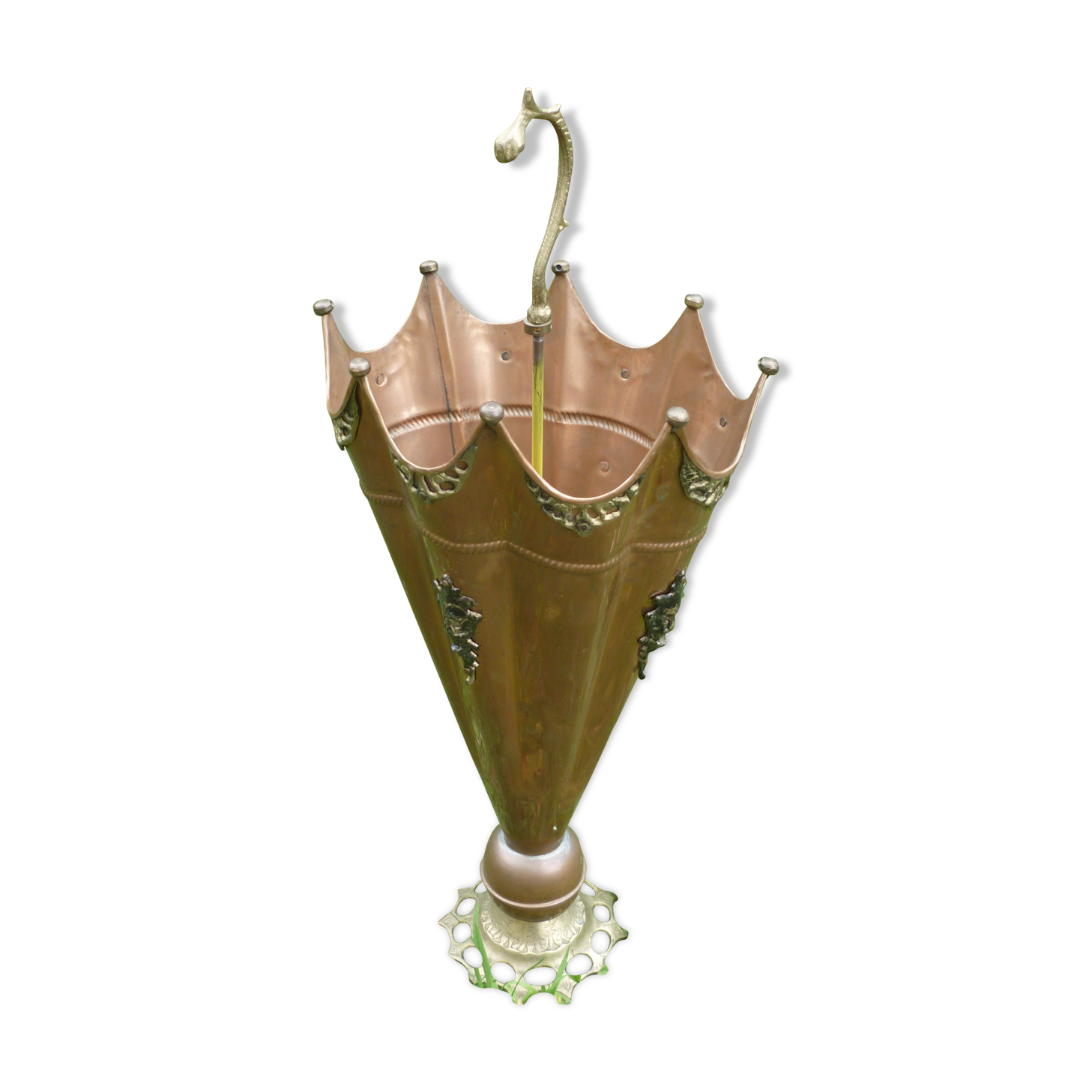 Copper and brass umbrella holder
