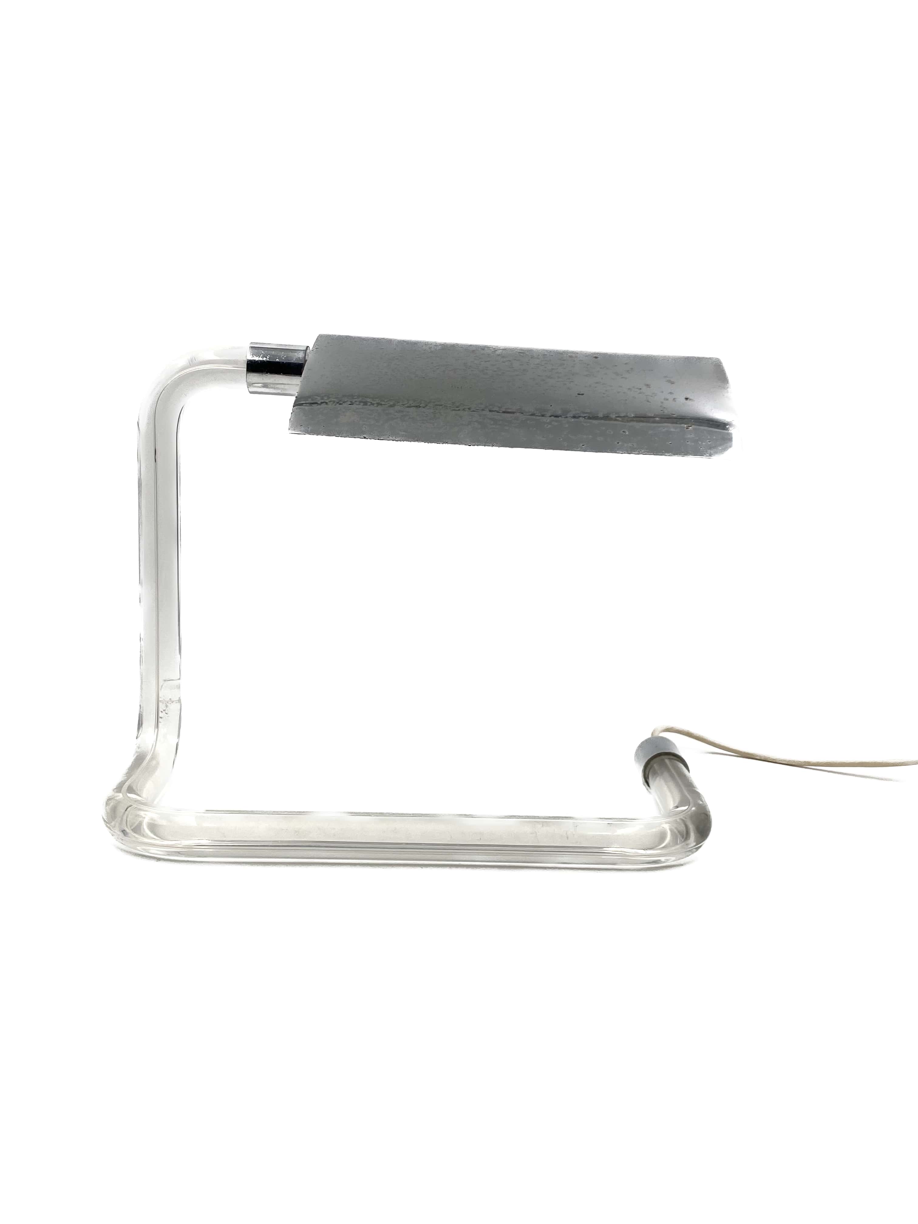 Peter hamburger, crylicord modernist crylicord desk lamp, knoll international, 1960s