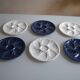 6 white porcelain oyster plates