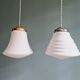 Art Deco conical pendant light in white opaline, 1920s-30s