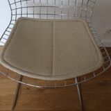 4 chrome Bertoia chairs with cushion