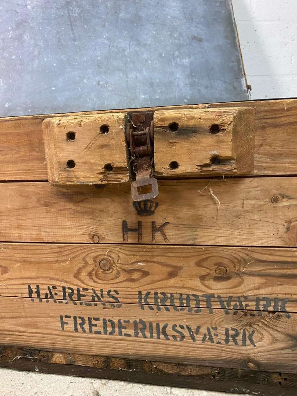 Vintage industrial wooden chest