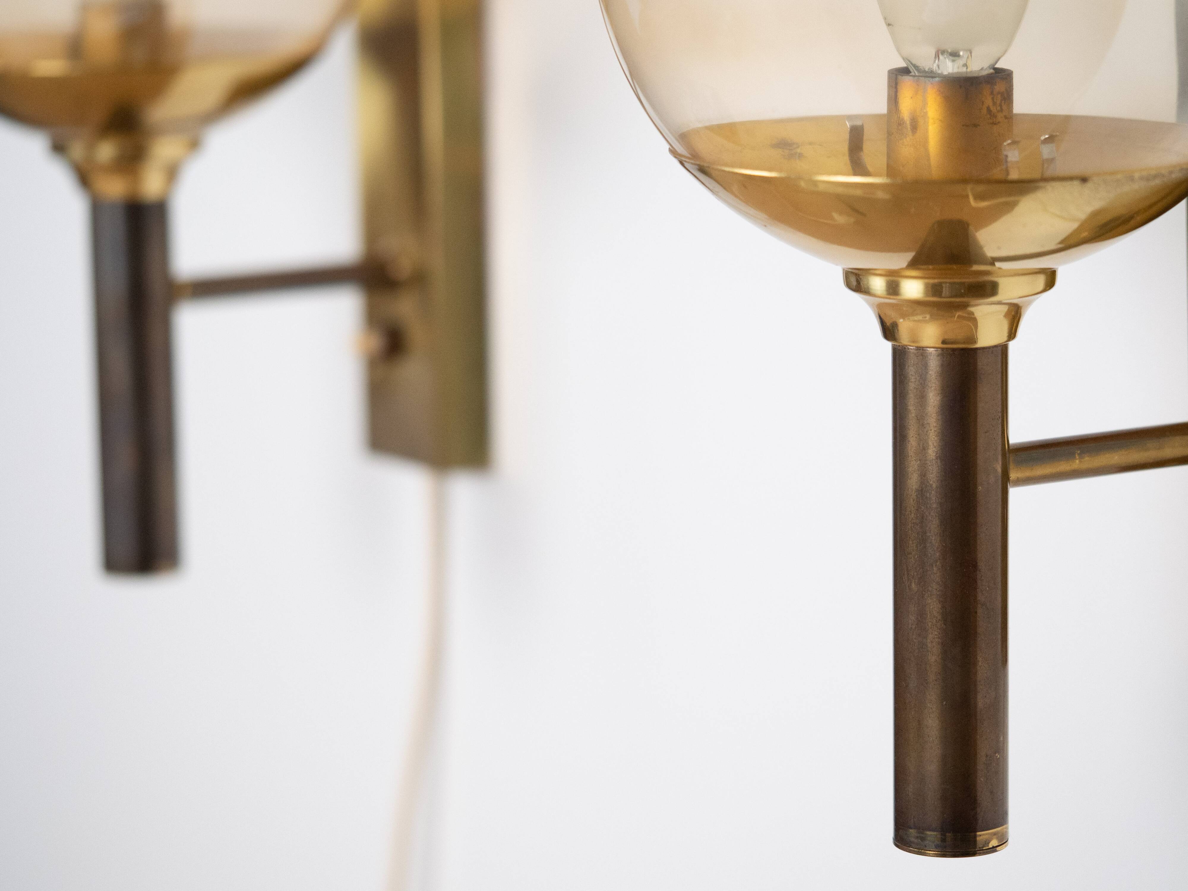 Pair of 2 wall lamps by Svend Mejlstrom, 1960s