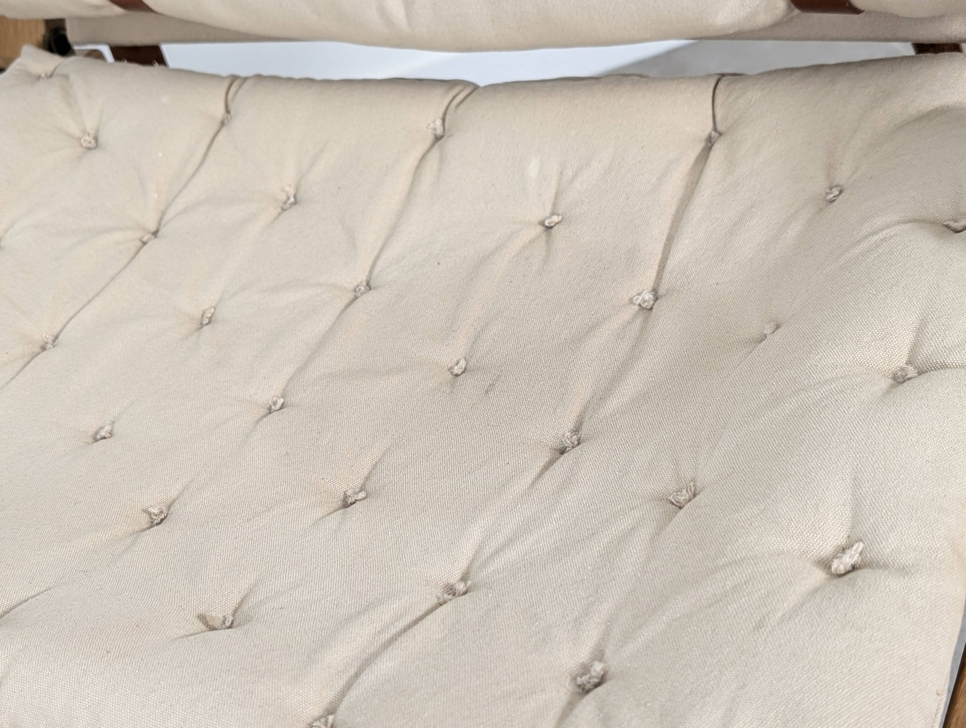 Fauteuil danois avec sangles en toile et cuir, XXe siècle