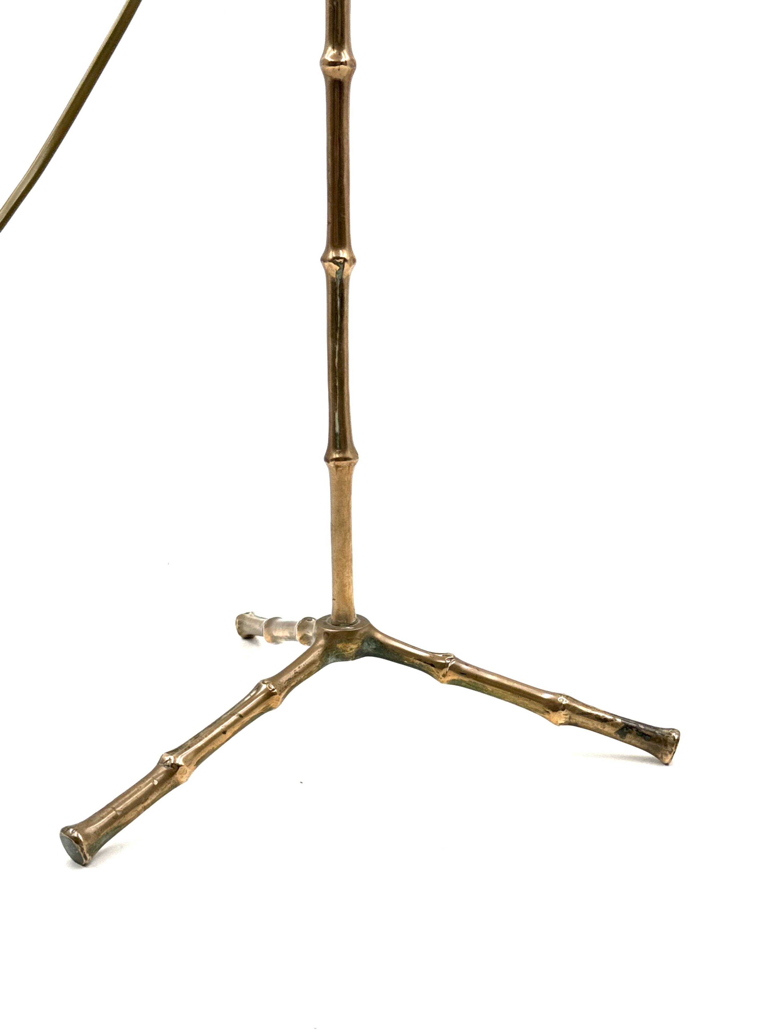 Hollywood regency bamboo shaped table lamp, Maison Jansen France 1970s