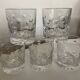 Set of 5 crystal whiskey tumblers giving polka dot cut 1970