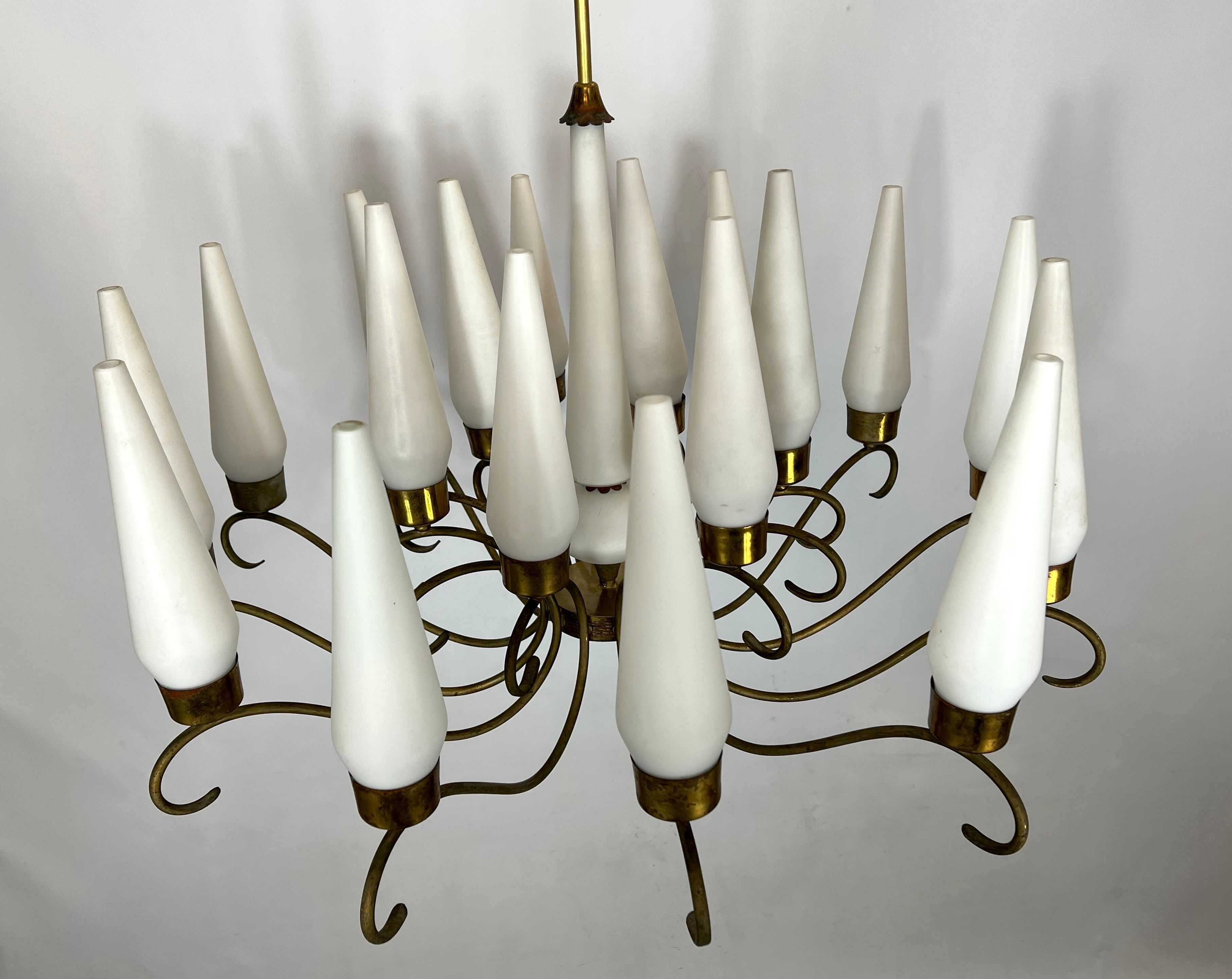 Arredoluce Monza 18 lights chandelier from 50s