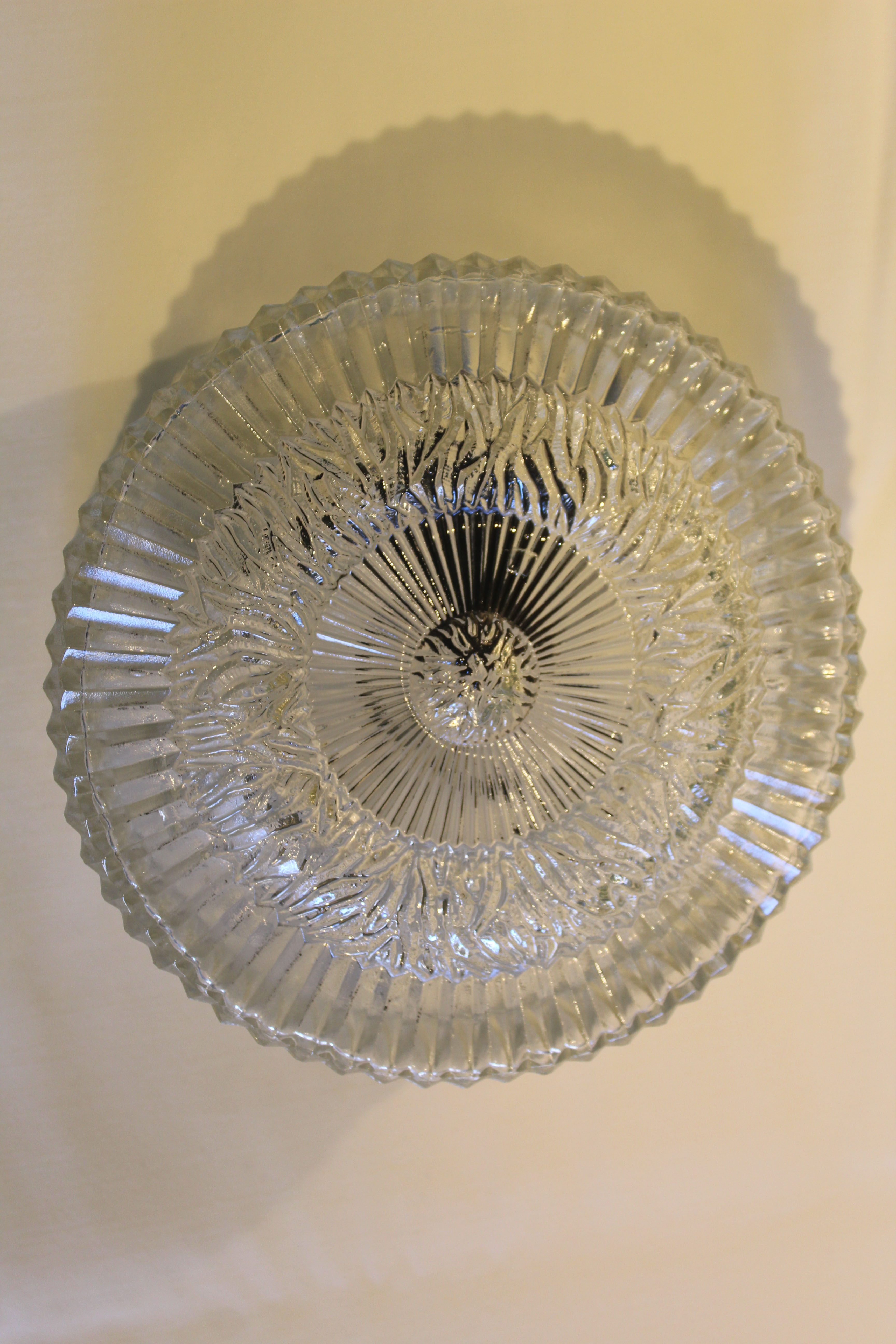 Vintage glass ceiling or wall lamp, Italy, 1960s