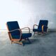 Mid-Century Modern Bentwood Lounge Chairs, Belgium, 1950s, Set of 2