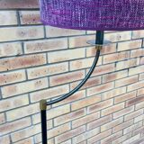 Lampadaire années 70 avec abat-jour en tissu Houlès