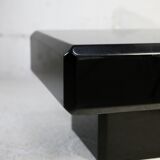 Table basse bois laqué noir, France, circa 1970