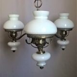 Gloss metallic patinated and gold and double opalines three fires Scandinavian style of the 30s