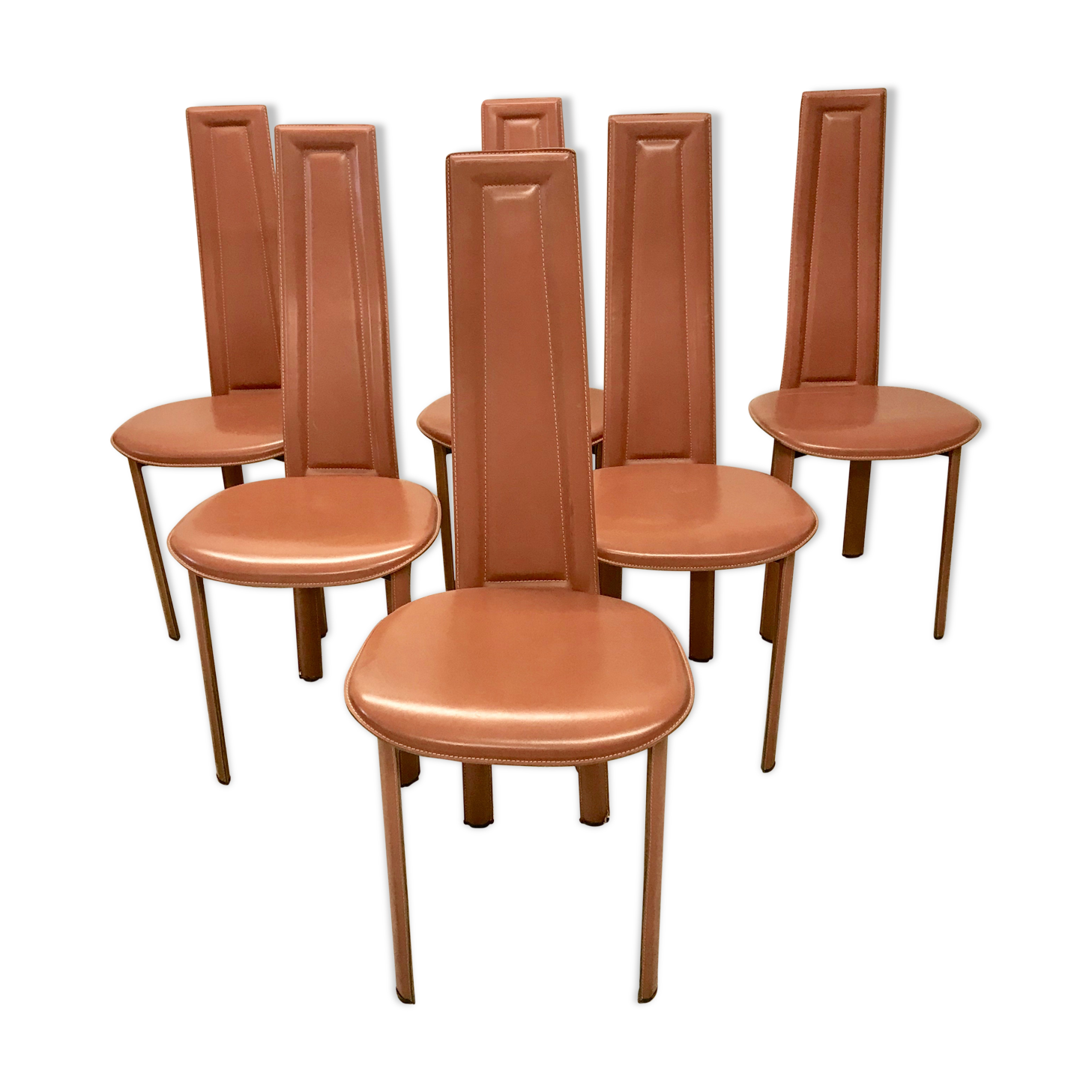Series of 6 leather chairs