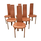 Series of 6 leather chairs