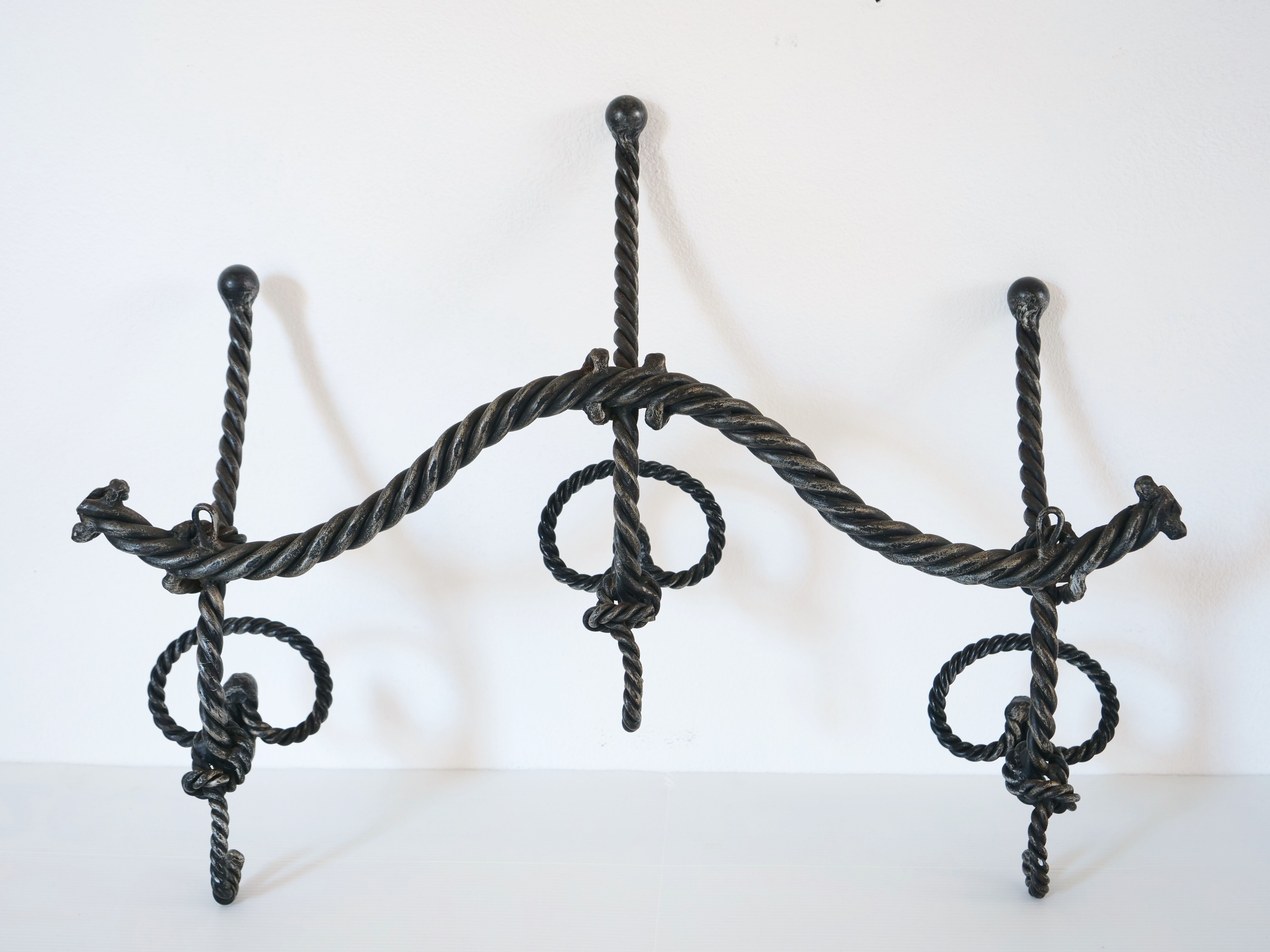 Marine decoration wrought iron coat rack