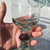 6 Gros Verres A Eau En Verre Vert Biot
