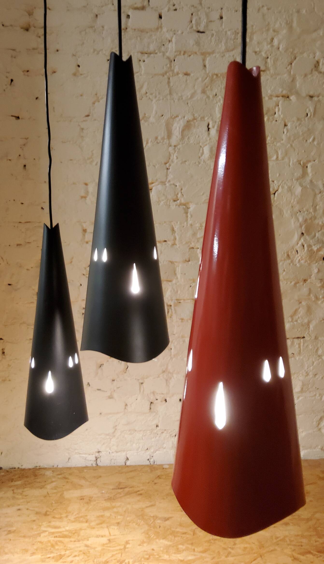 Vintage perforated metal suspensions